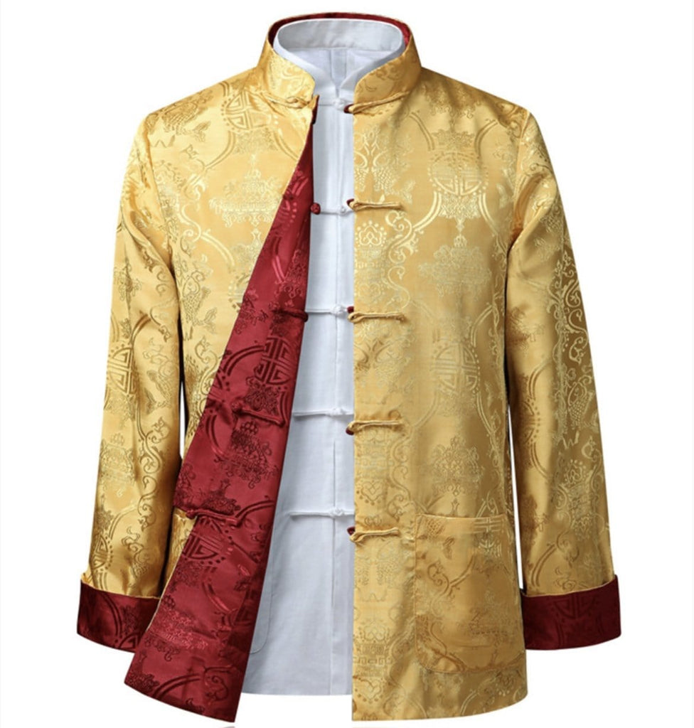 Beth and Brian Qipao - JXGZ Chinese Men double sided Tang suit Jacket, Wedding tang suit jacket