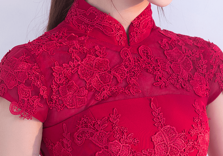 Beth and Brian Qipao-YNX Floral embroidery, mermaid wedding Qipao