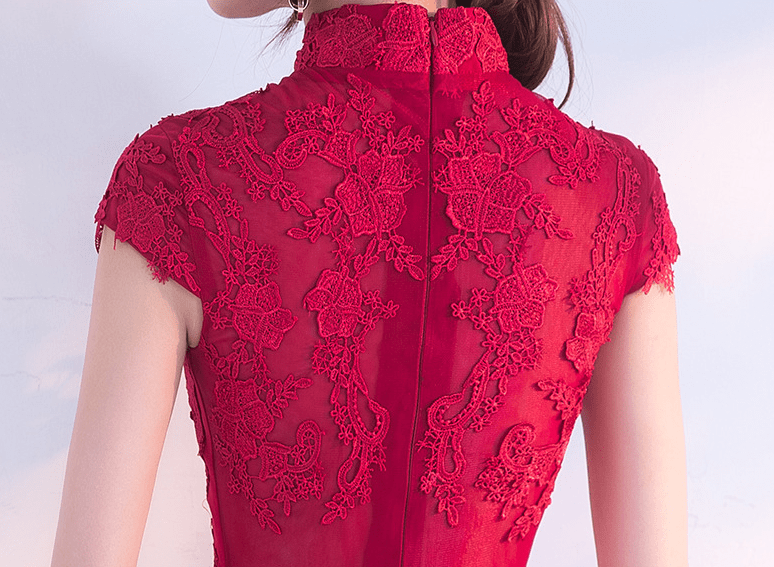 Beth and Brian Qipao-YNX Floral embroidery, mermaid wedding Qipao