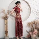 chinese prom dress Sequin Velvet Long Qipao Bottom Size:40x34 XScape - 3781X | Trend Collections kids disney halloween