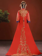Beth and Brian Qipao-ZGX High-end bridal Qun Kwa, Bead embroidery, Chinese luxury Qun Kwa
