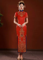 Beth and Brian Qipao-ZGX High-end bridal Qun Kwa, Bead embroidery, Chinese luxury Qun Kwa