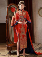 Beth and Brian Qipao-ZGX High-end bridal Qun Kwa, Bead embroidery, Chinese luxury Qun Kwa