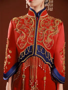 Beth and Brian Qipao-ZGX High-end bridal Qun Kwa, Bead embroidery, Chinese luxury Qun Kwa