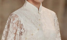 Beth and Brian Qipao - ZZZH Modern style, lace wedding Qipao with lotus leaf sleeves