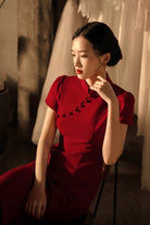 Beth and Brian Qipao - SDX Modern style, butterfly mesh fabric, floor length wedding Qipao