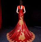 Beth and Brian Qipao - QL Phoenix embroidery, fishtail long Qipao