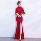 Beth and Brian Qipao-YNX Floral embroidery, mermaid wedding Qipao