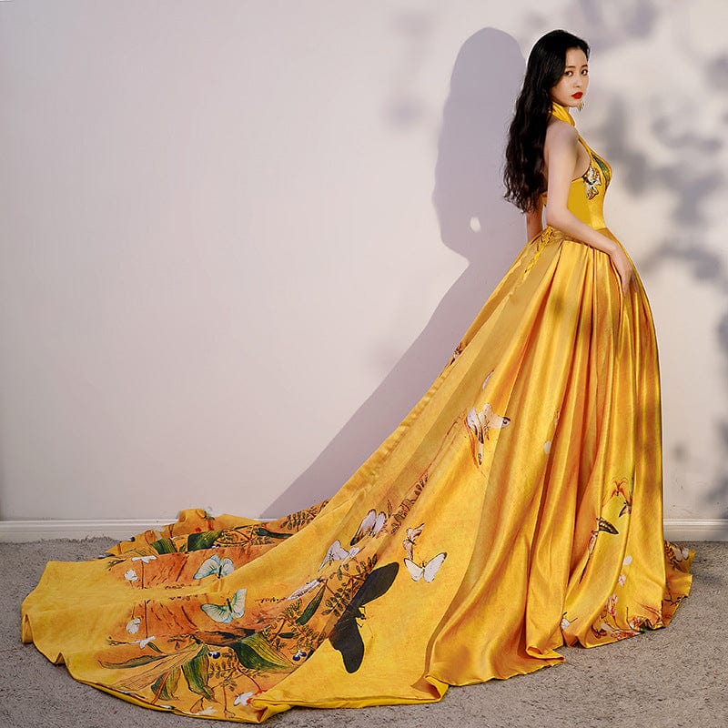 Beth and Brian Qipao-XLF Chinese modern style, High-end fishtail Qipao, luxury Chinese dress