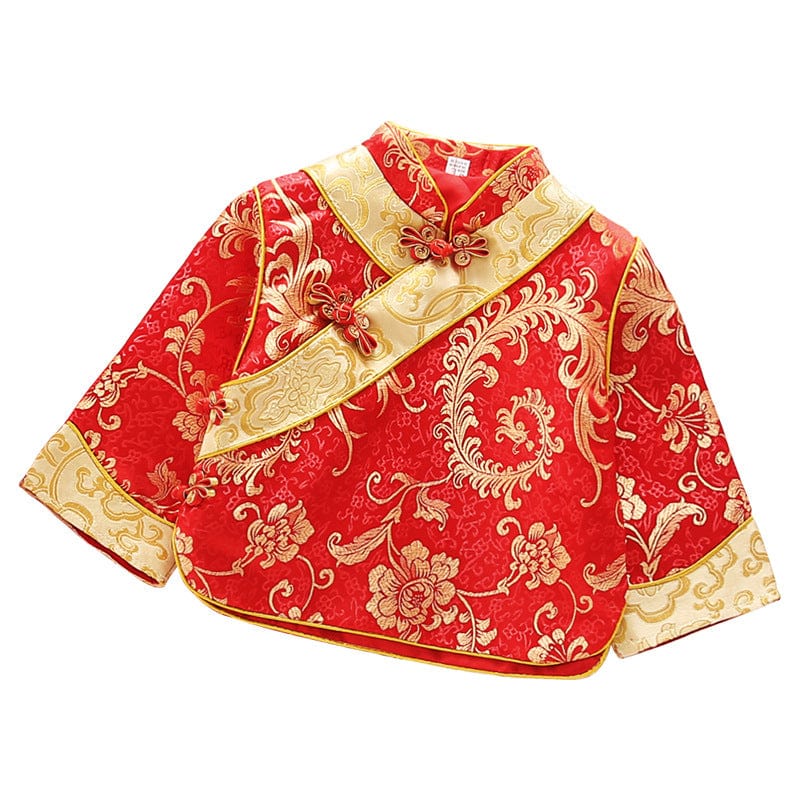 Beth and Brian Qipao- ZYX Chinese out fit for baby, floral pattern baby Tang Suit set