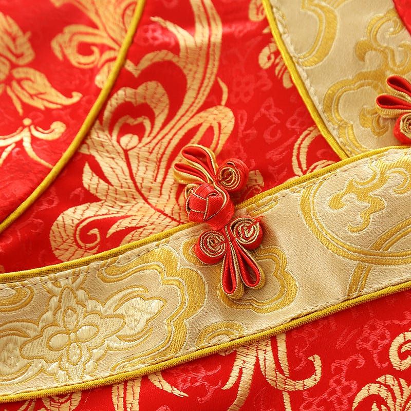Beth and Brian Qipao- ZYX Chinese out fit for baby, floral pattern baby Tang Suit set