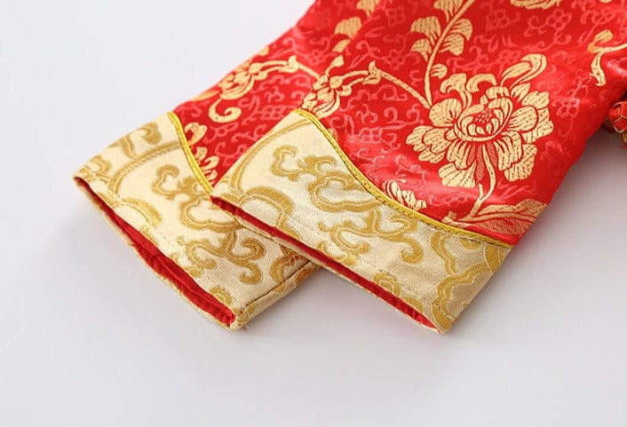 Beth and Brian Qipao- ZYX Chinese out fit for baby, floral pattern baby Tang Suit set