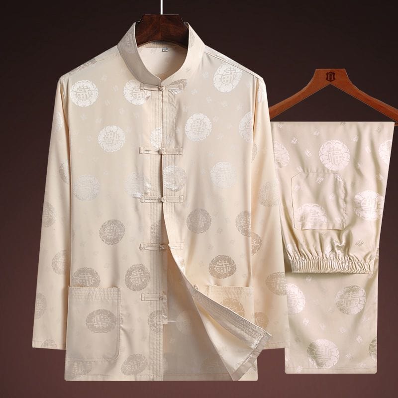 Beth and Brian Qipao - TQN Chinese Men Blessing pattern Tang Suit Jacket