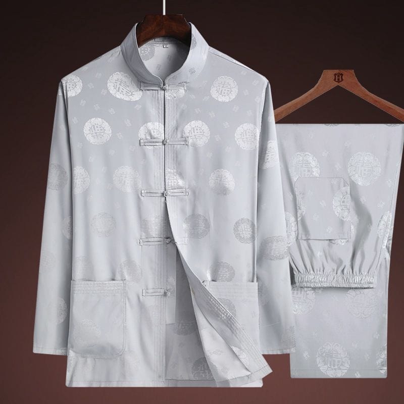 Beth and Brian Qipao - TQN Chinese Men Blessing pattern Tang Suit Jacket