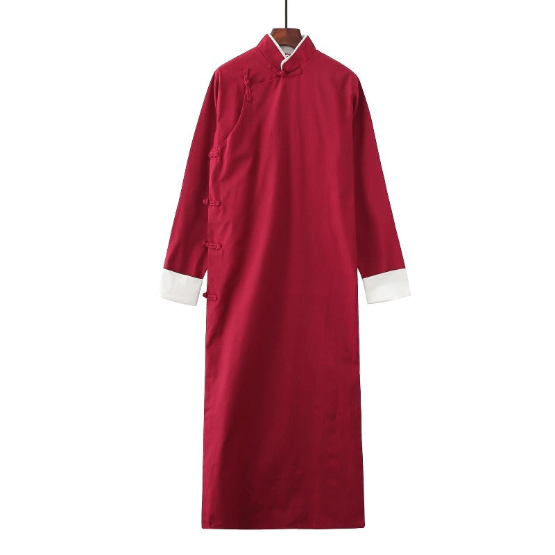 Beth and Brian Qipao - YTTZ Cotton fabric, Chinese Tang suit set and Crosstalk gown
