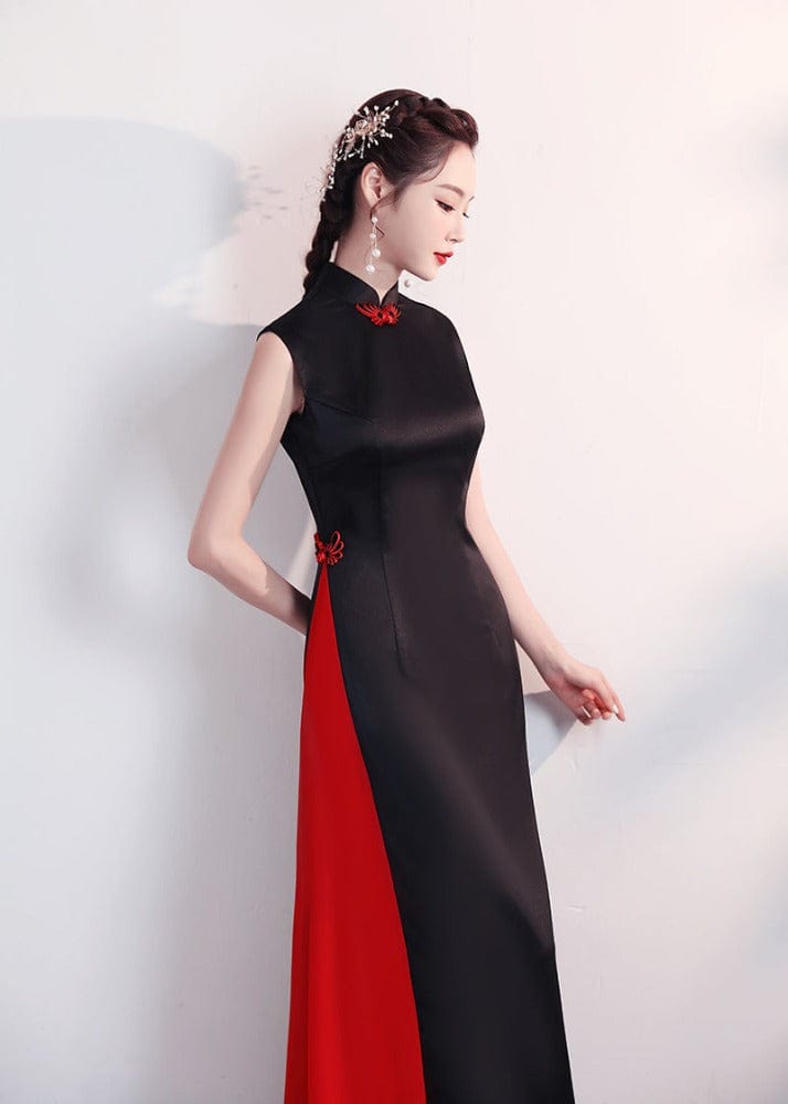 Beth and Brian Qipao - SDX Old Shanghai style, satin fabric long Qipao