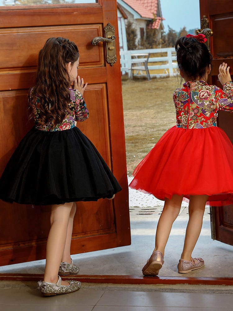 Beth and Brian Qipao-MLS Children Qipao dress, floral pattern Qipao dress for little girls