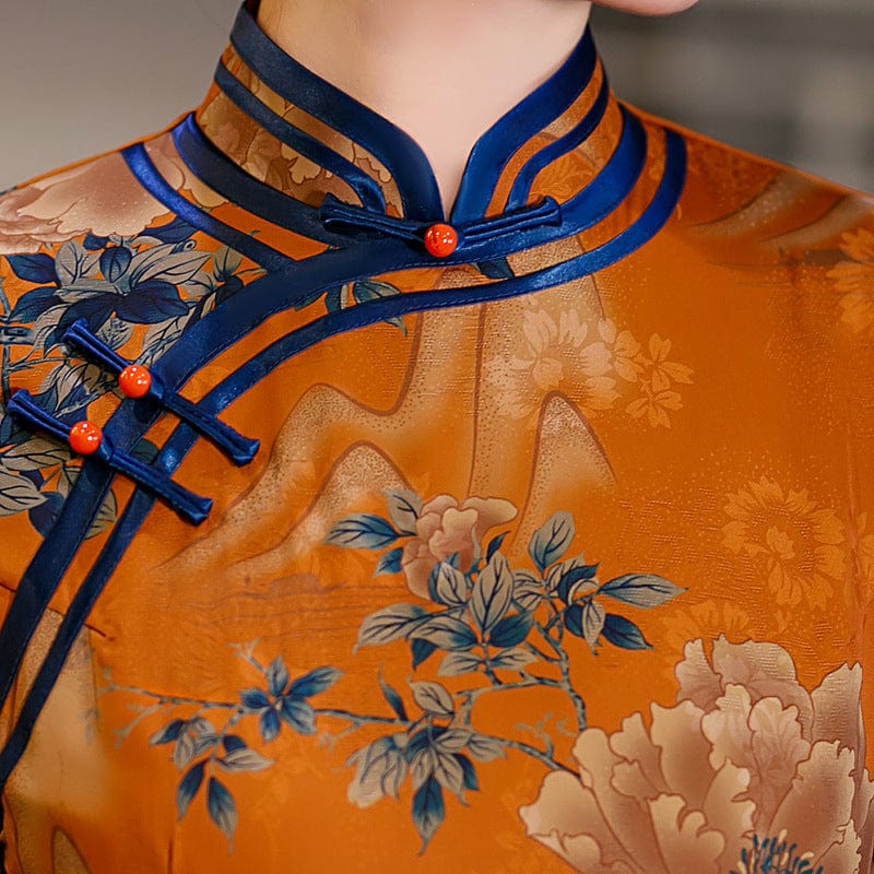 Beth and Brian Qipao- DSM Spring and summer collection, silk long Qipao