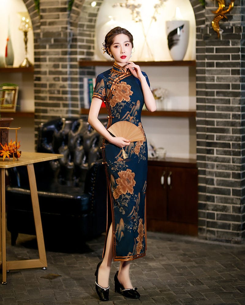 Beth and Brian Qipao- DSM Spring and summer collection, silk long Qipao
