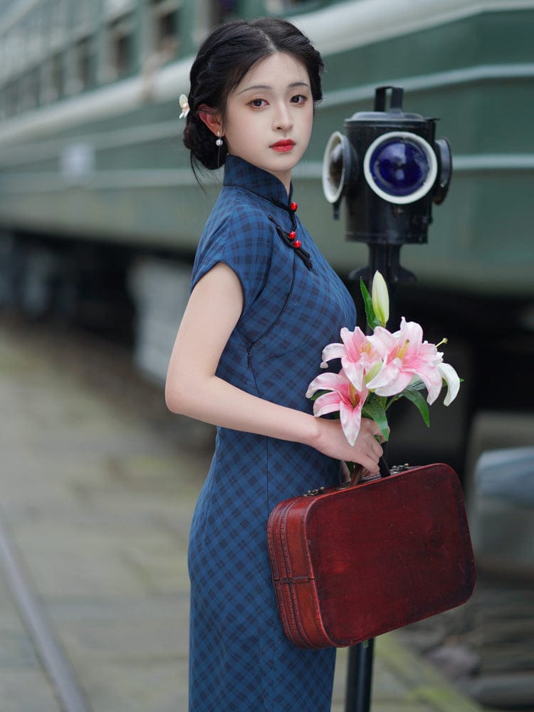 Beth and Brian Qipao-LSB Chinese retro style, chiffon fabric, long daily Qipao